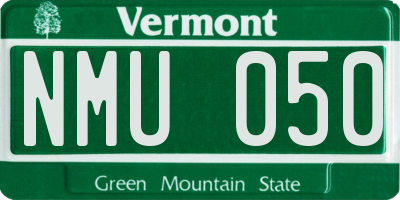VT license plate NMU050