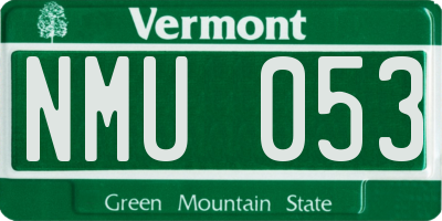 VT license plate NMU053