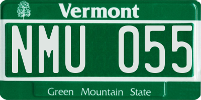 VT license plate NMU055