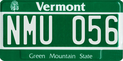 VT license plate NMU056