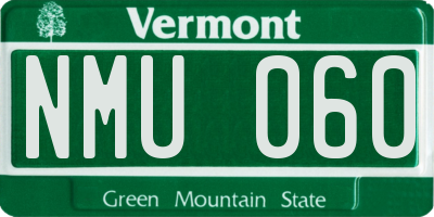 VT license plate NMU060