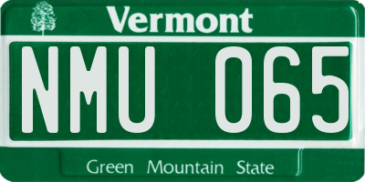 VT license plate NMU065