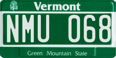 VT license plate NMU068
