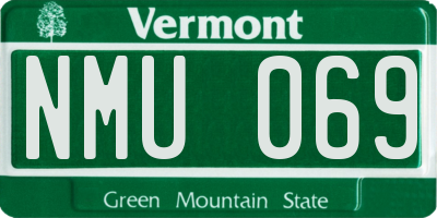 VT license plate NMU069
