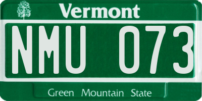 VT license plate NMU073