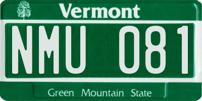 VT license plate NMU081