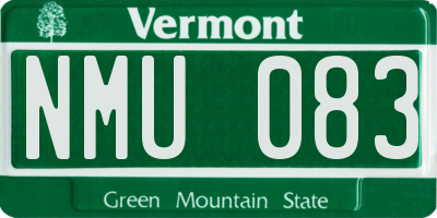 VT license plate NMU083