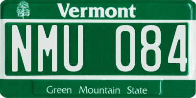 VT license plate NMU084