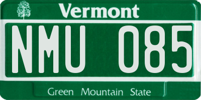 VT license plate NMU085