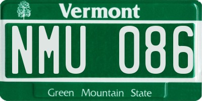 VT license plate NMU086