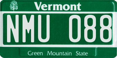 VT license plate NMU088