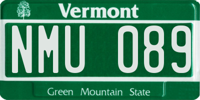VT license plate NMU089