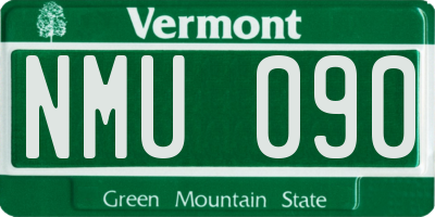 VT license plate NMU090