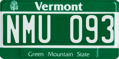 VT license plate NMU093
