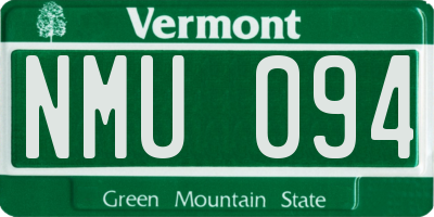 VT license plate NMU094
