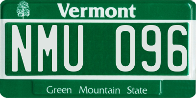 VT license plate NMU096