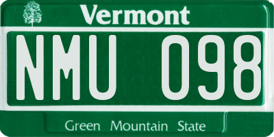 VT license plate NMU098