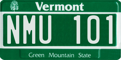 VT license plate NMU101