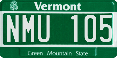 VT license plate NMU105