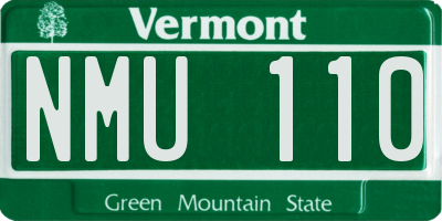 VT license plate NMU110