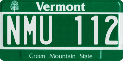 VT license plate NMU112