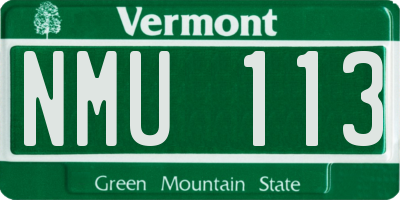 VT license plate NMU113