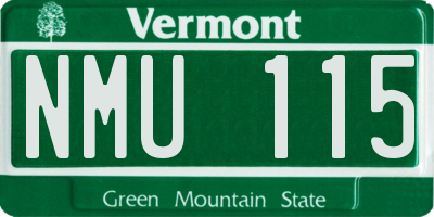 VT license plate NMU115