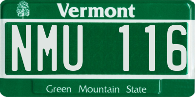 VT license plate NMU116