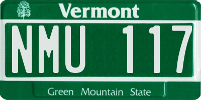 VT license plate NMU117