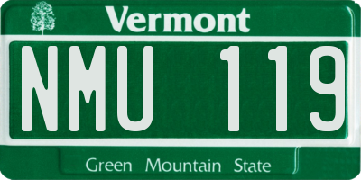 VT license plate NMU119