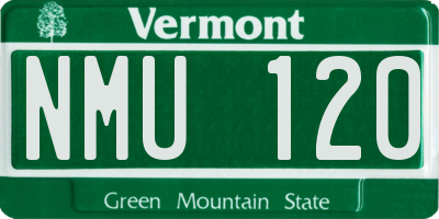 VT license plate NMU120