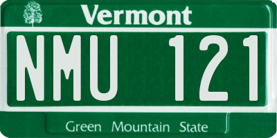 VT license plate NMU121
