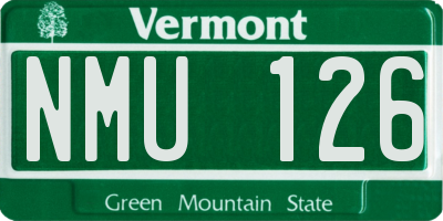 VT license plate NMU126