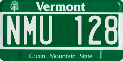 VT license plate NMU128