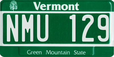 VT license plate NMU129