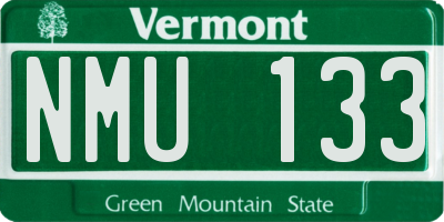 VT license plate NMU133