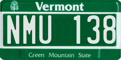 VT license plate NMU138