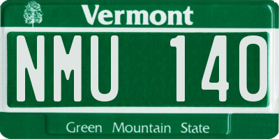 VT license plate NMU140