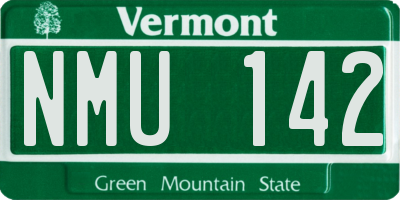 VT license plate NMU142