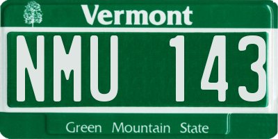 VT license plate NMU143