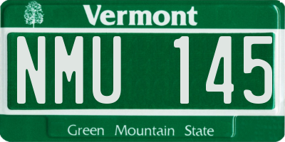 VT license plate NMU145