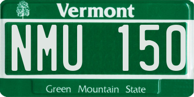 VT license plate NMU150