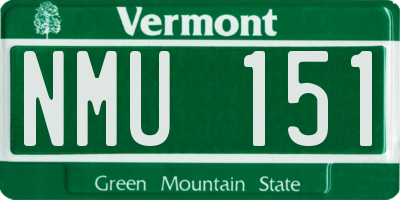 VT license plate NMU151