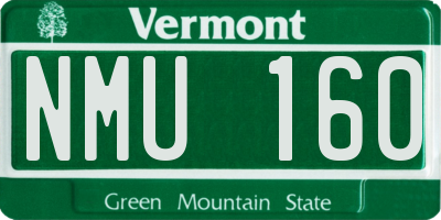 VT license plate NMU160