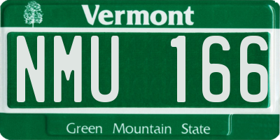 VT license plate NMU166