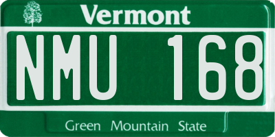 VT license plate NMU168