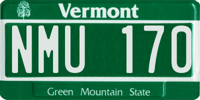 VT license plate NMU170