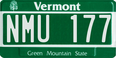 VT license plate NMU177
