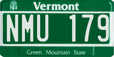 VT license plate NMU179