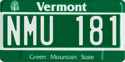 VT license plate NMU181